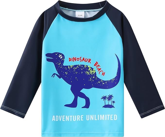 Baby Toddler Boys UPF 50+ Rashguard Set Swimsuit with Sun Hat Bathing Suit Swimwear for Beach Pool Sun Protection - Image 3