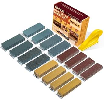 Drufelnt 128PCS Premium Micro Sander & Sandpaper Kit, Detail & Mini ...