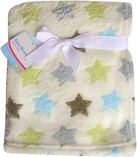 Super Soft & Fluffy Large Patterned Baby Blanket (Cream Ponies)