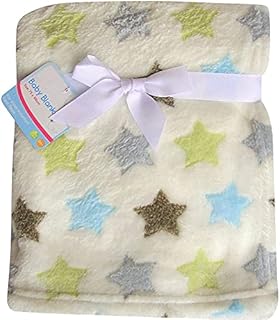 Super Soft & Fluffy Large Patterned Baby Blanket (Cream Ponies)