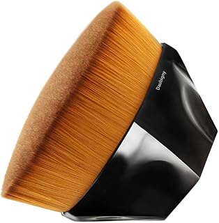 Daubigny Flat Top Kabuki Foundation Brush - Hexagon Face Blush Brush for Liquid Cream Powder Makeup + Protective Case Black