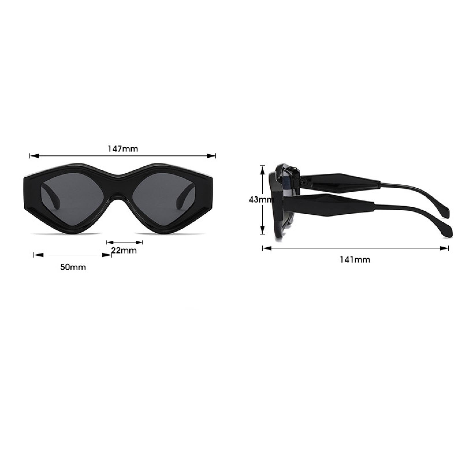 Occhiali da sole poligonali da donna, alla moda, bicolore, da uomo, con tonalità irregolari, UV400