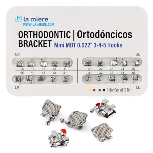 20PCS Teeth Model Braces Typodont Brackets 0.022 Slots 3-4-5 with Hooks 20pcs/Pack (MBT Mini) 1PK