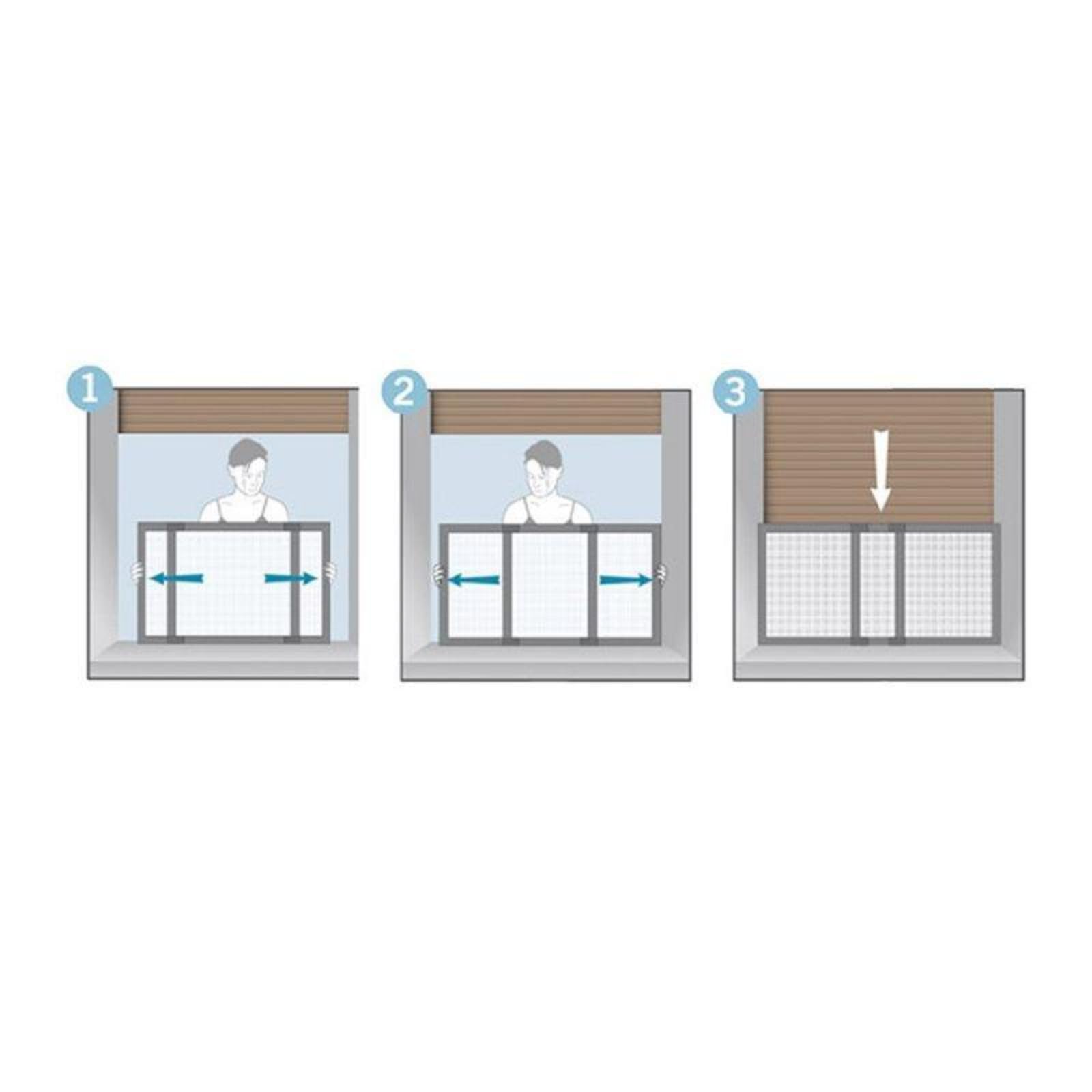 La zappa Moustiquaire en aluminium extensible pour portes et fenêtres adaptable sur mesure (aluminium, 50 x 70 cm)