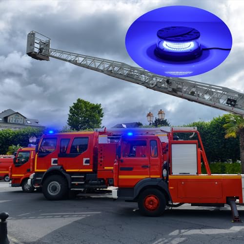 Luces intermitentes azules Dinfu para evitar accidentes con fijación magnética 12v 6