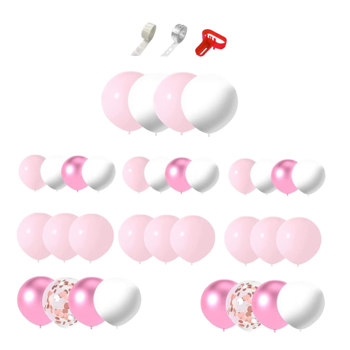Mikikit Decorazioni Palloncini Rosa Shocking per Compleanno Kit Festa Palloncini per Struttura e Ghirlanda Forniture per Feste per Shower e Matrimoni Realizzate in Lattice Sicuro