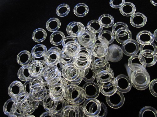 50 Clear Plastic 13mm Roman Blind Rings