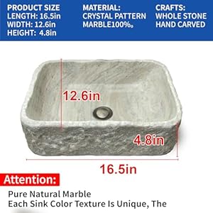 100handcraftedstonevesselsinkwithrectangularwhitestripeddesignrusticfarmhousestyleforbathroomvanityorcountertop Urban Country Home Decor 100 handcrafted stone vessel sink with rectangular white striped design rustic farmhouse style for bathroom vanity or countertop urban country home decor