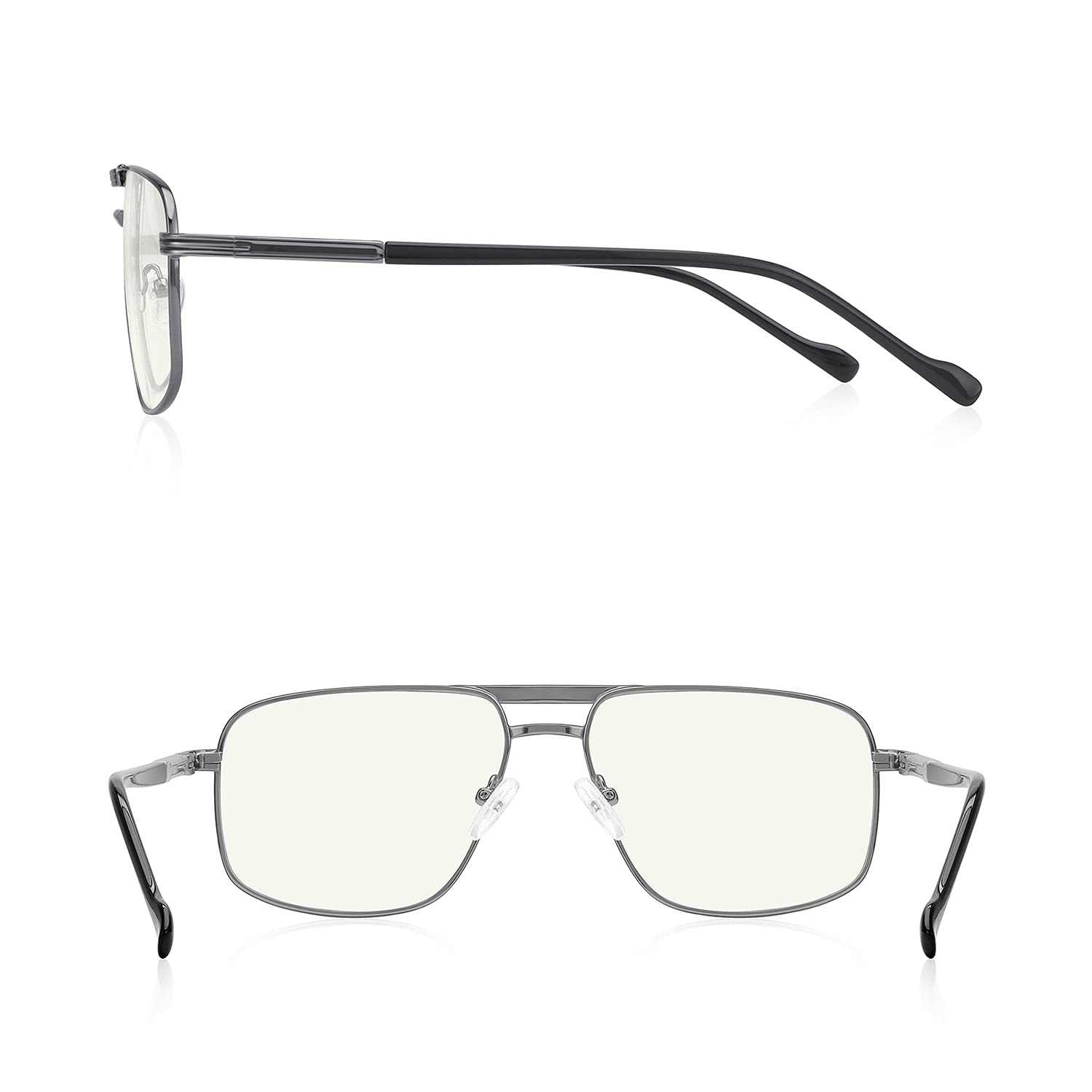 Doppelbrücke, quadratische Lesebrille für Herren, blaues Licht, blockierende Computerleser