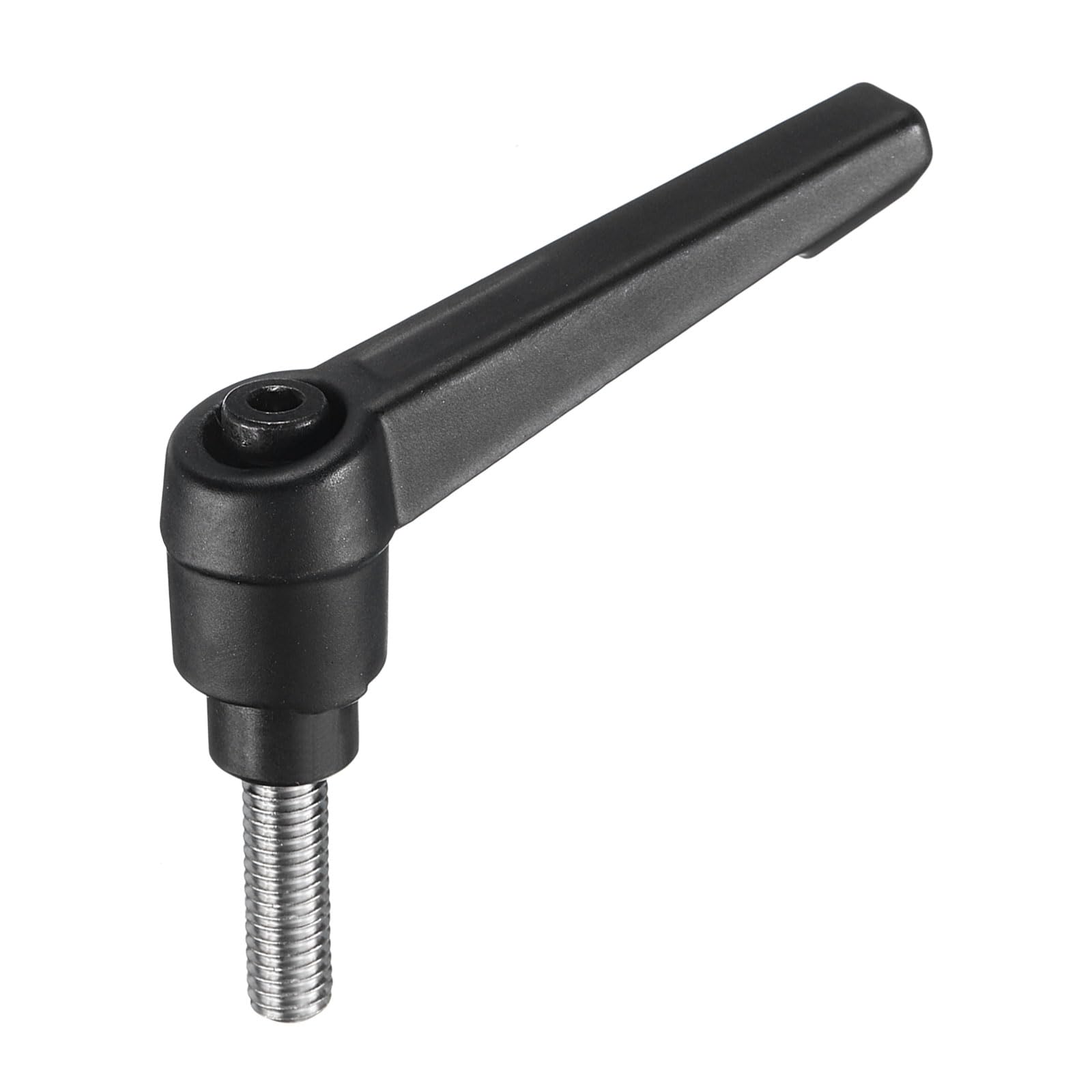 uxcell Adjustable Clamping Lever Handle M6 x 20mm Metric 304 Stainless Steel Male Threaded Stud Hand Knobs Push Button Ratchet Rotating Screw Handles Bolts with Locking Lever Black