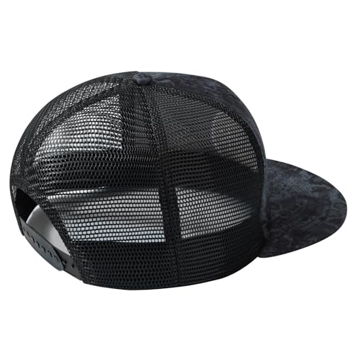 Image of BASSDASH Flat Brim Trucker Cap Adjustable Snapback Hat Mesh Back for Men Women