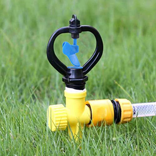 Cabilock Durable 10Pcs 4 Points Plastic Butterfly Head Irrigation Sprinkler 360 Degrees Rotary Heavy Duty Garden Lawn Landscape Greenhouse Spray Black #TOP1