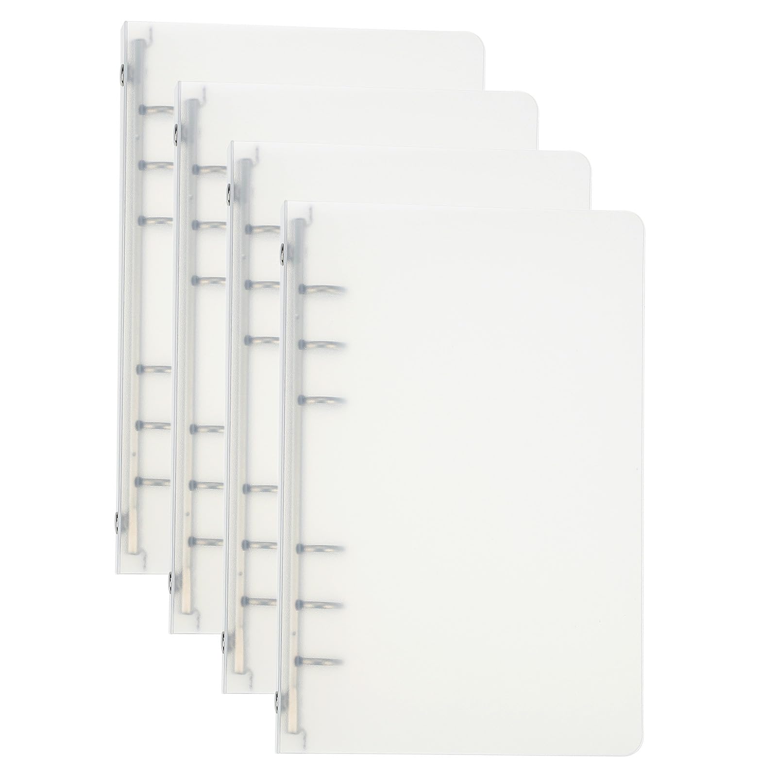 PATIKIL A6 Binder Cover, 4 Pcs PP 6 Ring Loose Leaf Protector, Round Ring Refillable Notebook