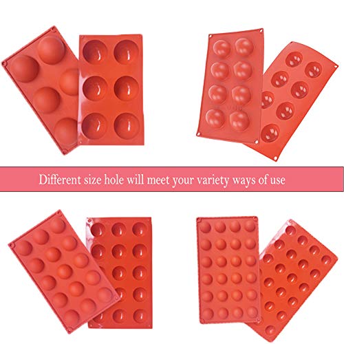 Semicircle Silicone Mold,Shxmlf Half Sphere Chocolate, Candy and Gummy Mold Teacake Bakeware Set for Cake Decoration Mousse Dome Jelly Ice Cream Bombe Cupcake Baking Mold, Assorted Size,Set of 4 - Thumbnail 2