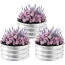 3-Pack Galvanized Metal Raised Garden Beds 2x2x1 Ft Round Planter Boxes for Vegetables, Herbs & Outdoor Gardening Durable Metal Planters for Raised Bed Gardening Color Primary