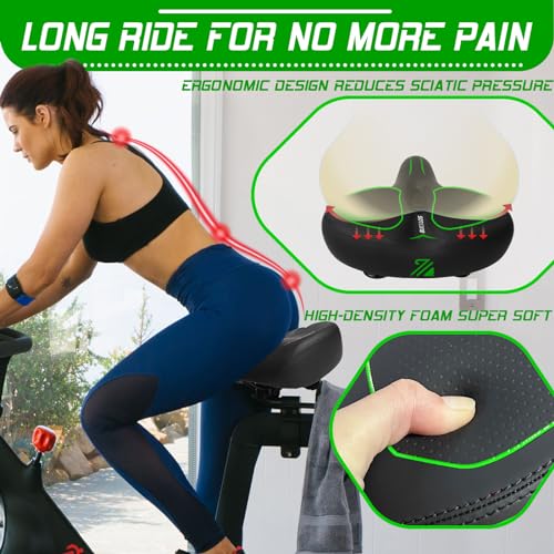 Image of BUCKLOS Wide Bike Seat for Men Women Ebike Seats Comfort Extra Large Comfortable Bicycle Seats Saddle for Ebike /Crusier /Exercise /Peloton Bike
