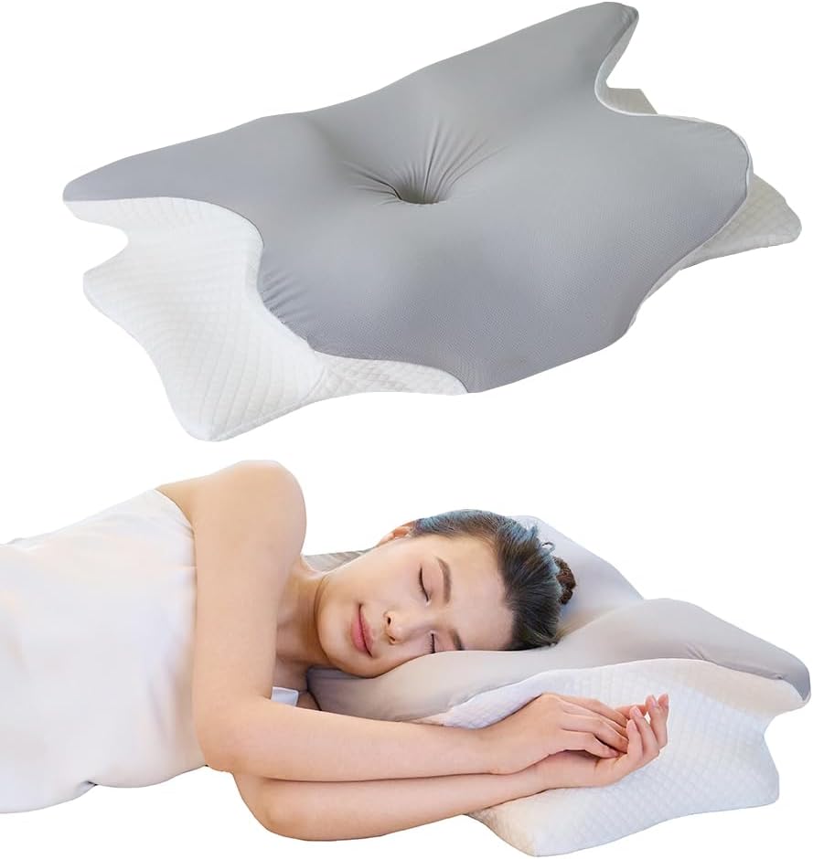 Cervical Memory Foam Pillow – Ergonomic Neck Support for Side, Back & Stomach Sleepers | Odorless Beauty Sleep Pillow for Deep Rest (Light Grey, King Size 24.8" Lx16.9 Wx5.9 H)