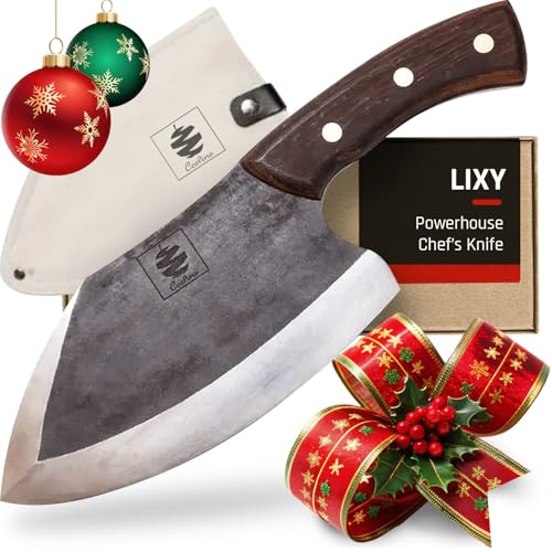 COOLINA Lixy Cleaver Chef Knife, 8.7-in Hand-forged High Manganese Clad