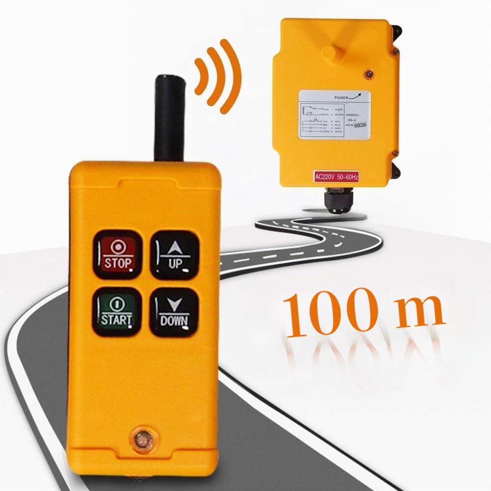 MXBAOHENG 220v Contrôle de Grue Télécommande Grue de Contrôle sans Fil Industrielle Commande radio de palan avec 2 émetteurs et 1 récepteur HS-4 * 2