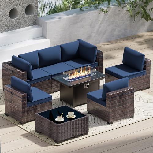 ASJMR Outdoor Terrace Furniture Set, 8 Piece Outdoor Furniture Set,