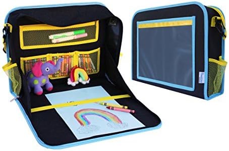 MY TRAVEL FRIEND - Kids Travel Lap Tray and Organizer Shoulder Bag - Perfect for Road Trips and Flights - Coloring, Drawing, Snacking, and Playing