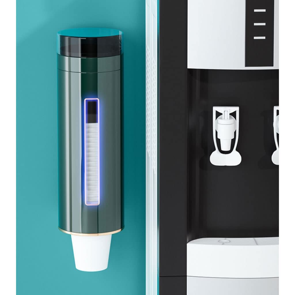 Dispenser di Bicchieri Dispenser per tazze usa e getta Montaggio a parete Portabicchieri a tirante verde Dispenser per organizer per bicchieri in plastica o carta per uso domestico e in ufficio Casa