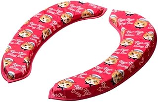 藤栄(FUJIEI) マシュマロ便座クッション 厚み2.5cm 猫 ピンク イラストレーター 霜田有沙さん | ふわふわ 吸着 便座シート 便座カバー 洗濯可能 節電 消臭 日本製 FN-001