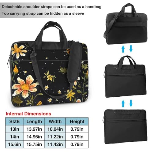 Bolso de hombro para laptop KHiry negro 14 pulgadas miniatura 2
