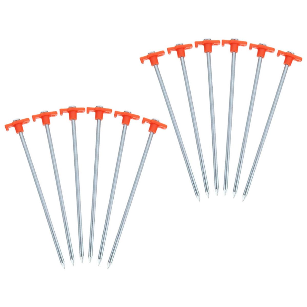 Luxshiny 12 Piezas Piquetas para Tienda de Campaña, Clavijas para Toldos de Acero Inoxidable y Plástico, Reutilizables, de Soporte Estable, para Anclaje, para Awning y Canopy