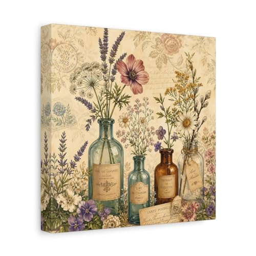 Impression sur toile fleurs vintage châssis épais 3cm premium