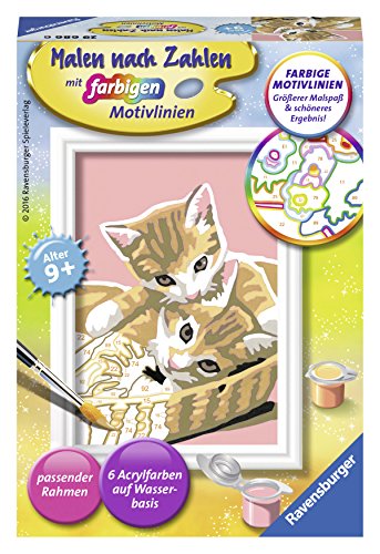 Ravensburger CreArt 29686 - Katzenbabys - Malen nach Zahlen Katze für Kinder ab 9 Jahre