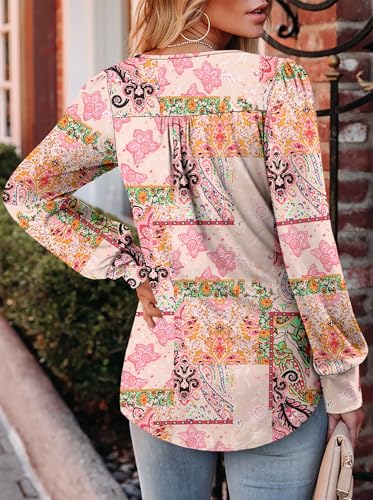 BETTE BOUTIK Long Sleeve Shirts for Women Fall Tops Dressy Blouses Crewneck Tunic Tops for Leggings S-3XL