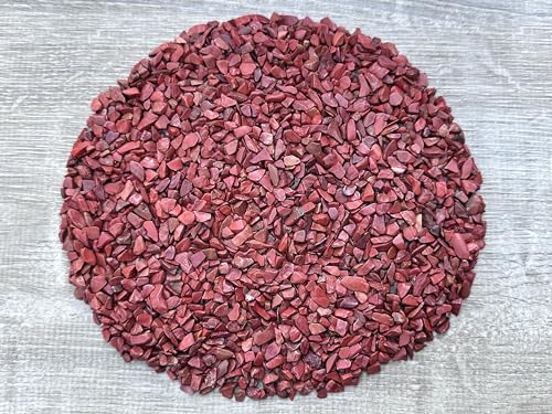 Image of GAF TREASURES 2 oz Lot Natural Semi Tumbled Gemstone Chips, Crushed Mini Crystals, Undrilled Crystal Chips (Red Jasper)