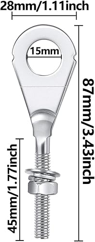 Miniatura 4 de 8 Tensor de cadena de 0.591 in 0.59 pulgadas, ajustador de eje de cadena, tensor de cadena apto para 196cc 6.5HP Massimo MB200 Baja Warrior MB165