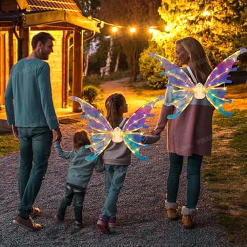 Image of VikriDA LED Butterfly Fairy Wings for Girls & Women | Glowing Princess Dress-Up Accessory Toy