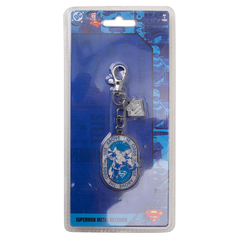 Image of STRIDERS Superman Logo Metal Keychain Stylish Superhero Key Ring for Bike, Car & Backpack