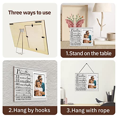 Benecharm 1St Anniversary Picture Frame - 1St Anniversary Wedding Gifts For Couple, Anniversary Marriage Gifts For Him, Her, Husband And Wife - 1 Year Of Marriage, Fits 4X6 Inches Photo #TOP4