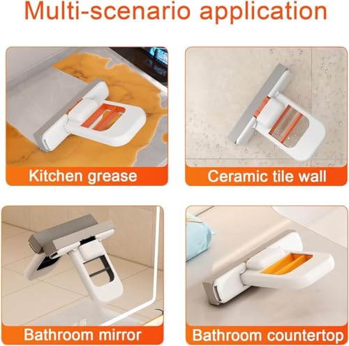 Image of Portable Mini Mop for Kitchen Platform Cleaning with Sponge Self Squeeze Strong Absorbent Magic Wiper for Kitchen Small Sponge Mop ,Wet & Dry Use for Bathroom Wall Glass Car Table Cleaning (Mini Mop)