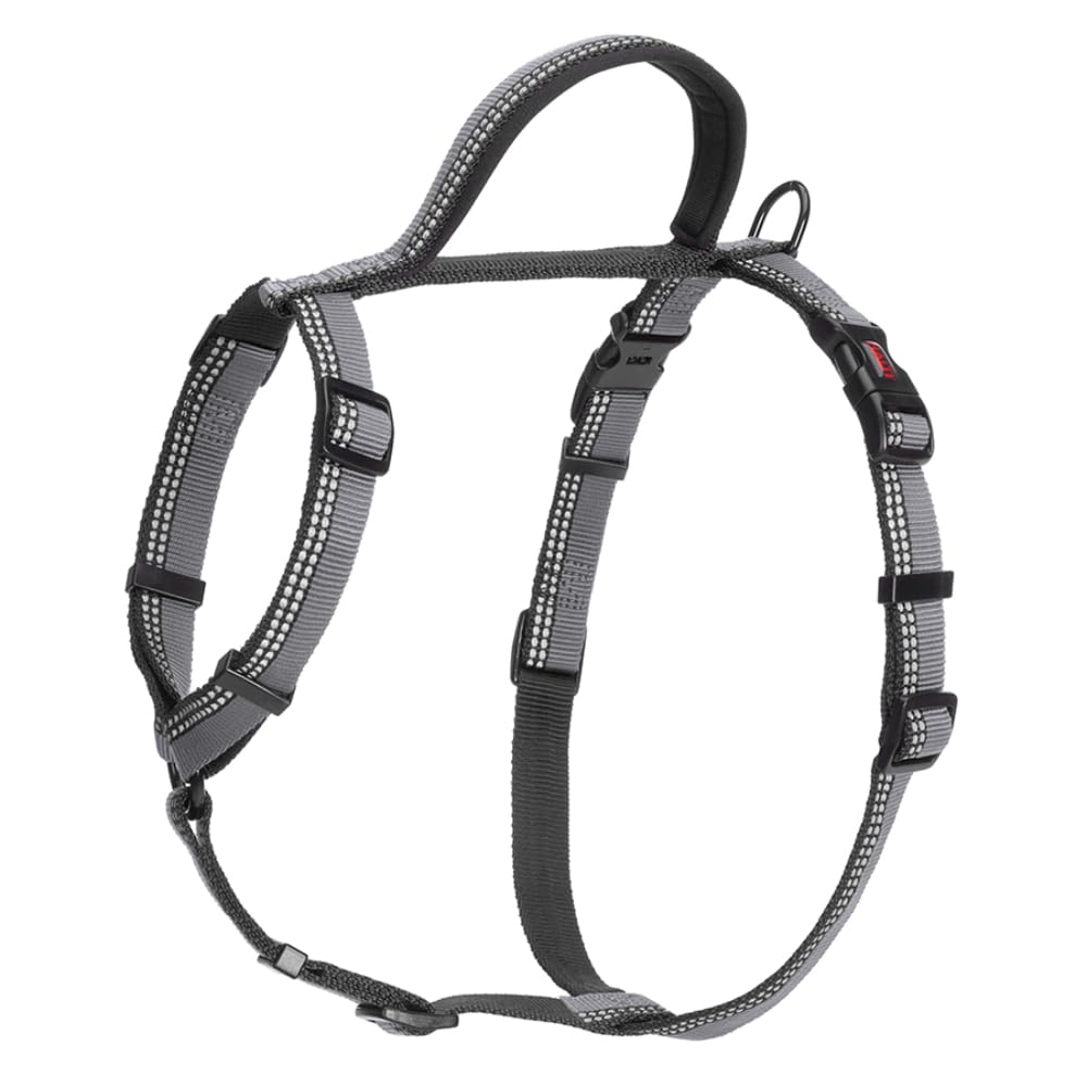 Arnés para caminar HALTI - Arnés Anti tirones Ligero para Perros con Asa, Reflectante y Ajustable, ideal para Adiestramiento Canino. Apto para Cachorros y Perros Pequeños (Talla S, Negro)