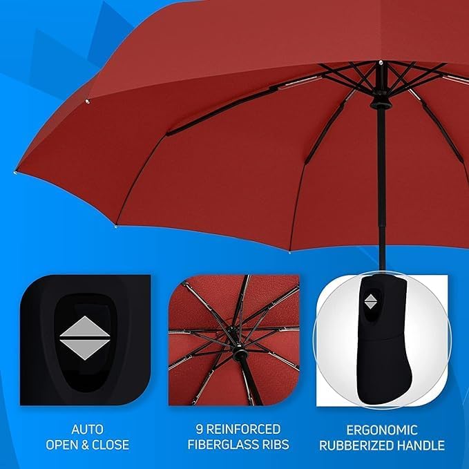 Image of Raintrend Compact Travel Umbrella Automatic Open Close Travel Umbrella with Wind Vent,Umbrella big size Lightweight, Windproof Folding for men Women Kids