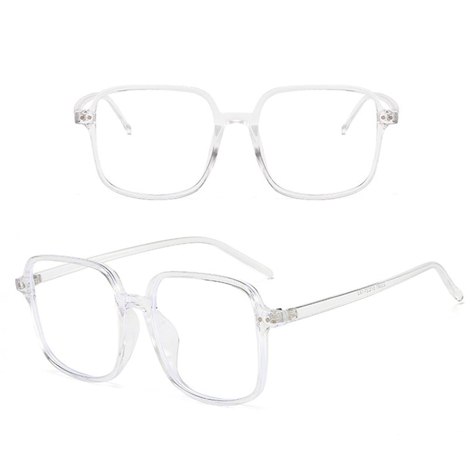 Kwadratowy Niebieski Okulary Do Czytania Blokujące Światło, Modne Okulary Do Czytania Dla Mężczyzn I Kobiet, Okulary Komputerowe Z Powłoką Antyrefleksyjną/Przeciwzmęczeniową, 0-3,5/Transpare