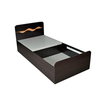 Slipshort Engineered Wood Box Storage Single Bed in Wenge Colour