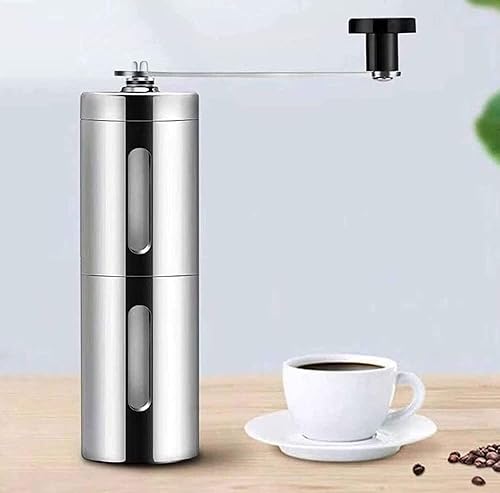Miniatura 2 de TOEWOE Molinillo de café manual, molinillo de café manual de acero inoxidable, rebabas cónicas de cerámica de ajuste ajustable, molinillo de granos