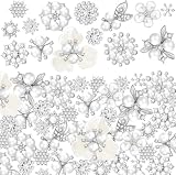 Wavwavw 20 Pcs Rhinestone Buttons Faux Pearl Buttons Flower Flat Back Embellishment Appliques for Craft Jewelry Making DIY Wedding Decor Bouquet Hair Clothes Bag Shoe Home Party