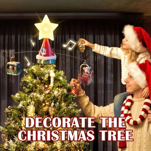 Chapeau de Noël musical et lumineux avec traîneau rotatif