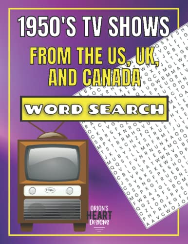 1950’s TV Shows from the US, UK, and Canada Word Search: Fifties Comedies, Westerns, Sitcoms, Crime Dramas, Science Fiction, Children’s TV, 50s Game Shows and many more!