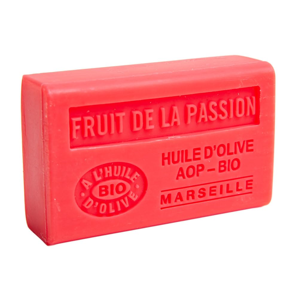 Savon de Marseille - French Soap Made With Pure Organic Olive Oil and Shea Butter - Passion Fruit