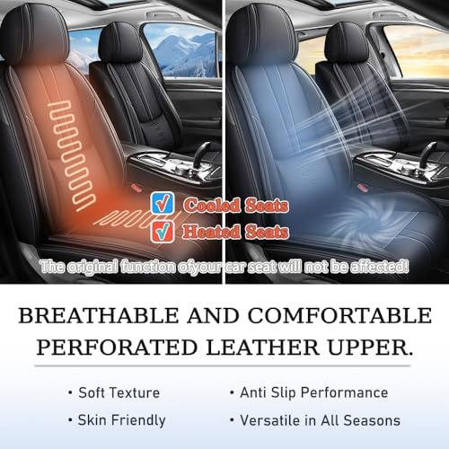 Car Seat Covers Fit for Mitsubishi Outlander 2006-2024 2025,Front Set Leather Seat Cover,Airbag Compatible Car Seat Cushions,Waterproof Seat Covers for Cars(Black)