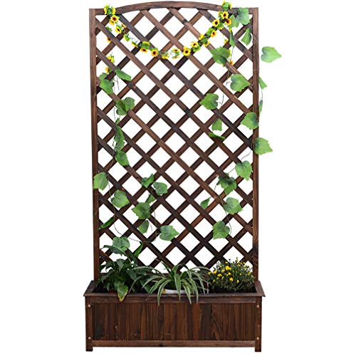 Cray Patio Flower Stand, Potted Climbing Plants Wood Trellis Partition Racks, Decorative Vertical