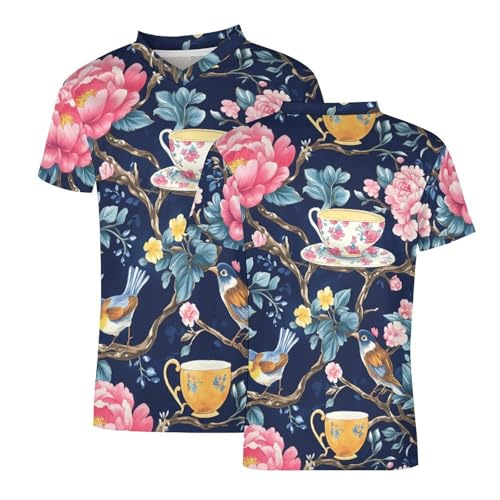 Camiseta deportiva para hombre con diseño de flores de café ropa transpirable de verano 4